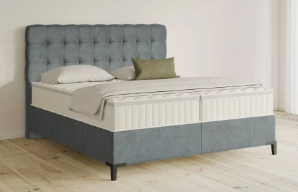 Mozart Boxspringbett Serie 5 Haydn 240x200 Samt Pastellblau H3/H3 Königliche Matratze