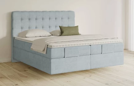 Mozart Boxspringbett Serie 5 Haydn 240x210 elektrisch Feiner Stoff Pastellblau H3/H2 schwebend