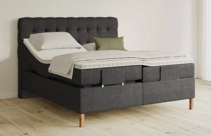 Mozart Boxspringbett Serie 5 Haydn 240x220 elektrisch Feiner Stoff Carbon Grey H4/H3