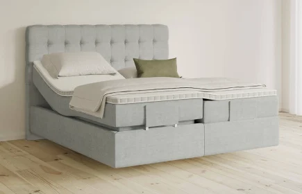 Mozart Boxspringbett Serie 5 Haydn 240x220 elektrisch Feiner Stoff Lunar Mist H3/H3 schwebend