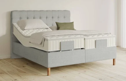 Mozart Boxspringbett Serie 5 Haydn 280x200 elektrisch Feiner Stoff Lunar Mist H2/H3 Königliche Matratze