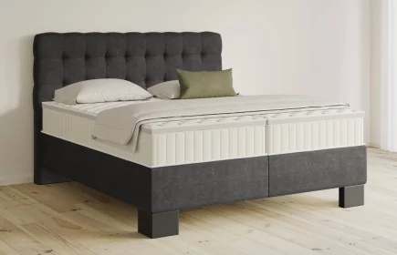 Mozart Boxspringbett Serie 5 Haydn 280x200 Feiner Stoff Anthrazit H3/H3 Königliche Matratze