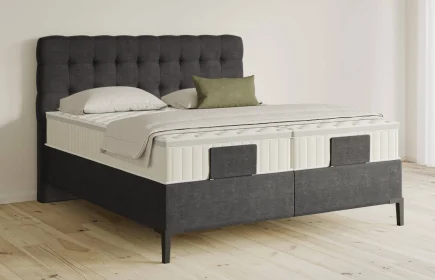 Mozart Boxspringbett Serie 5 Haydn 280x200 Feiner Stoff Carbon Grey H2/H3 Königliche Matratze