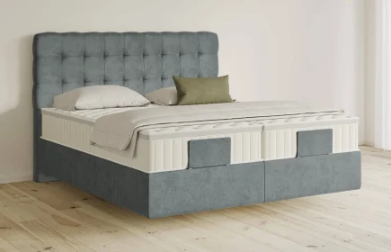 Mozart Boxspringbett Serie 5 Haydn 280x210 Samt Dusty Blues H2/H3 schwebend Königliche Matratze