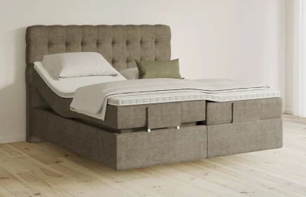Mozart Boxspringbett Serie 5 Haydn 280x220 elektrisch Feiner Stoff Dusty Taupe H3/H4 schwebend