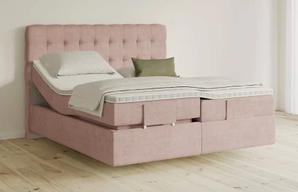 Mozart Boxspringbett Serie 5 Haydn 280x220 elektrisch Feiner Stoff Rose Glow H2/H3 schwebend