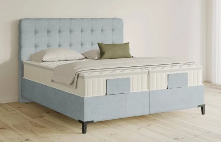 Mozart Boxspringbett Serie 5 Haydn 280x220 Feiner Stoff Frosted Azure H3/H3 Königliche Matratze