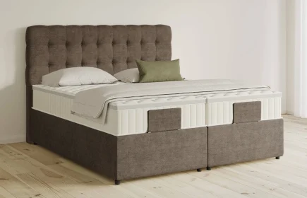 Mozart Boxspringbett Serie 5 Haydn 280x220 mit Bettkasten Feiner Stoff Nutshell H4/H3 Königliche Matratze