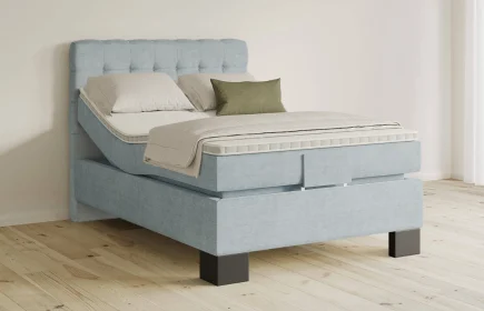 Mozart Boxspringbett Serie 5 Haydn 90x190 elektrisch Feiner Stoff Frosted Azure H3