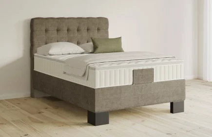 Mozart Boxspringbett Serie 5 Haydn 90x200 Feiner Stoff Dusty Taupe H2 Königliche Matratze
