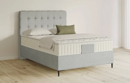 Mozart Boxspringbett Serie 5 Haydn 90x200 Feiner Stoff Lunar Mist H2 Königliche Matratze