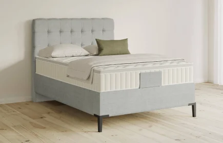Mozart Boxspringbett Serie 5 Haydn 90x200 Feiner Stoff Lunar Mist H3 Königliche Matratze
