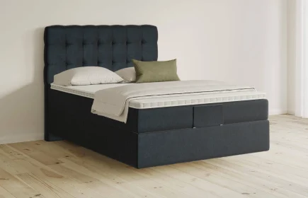Mozart Boxspringbett Serie 5 Haydn 90x200 Samt Night Blue H3 schwebend