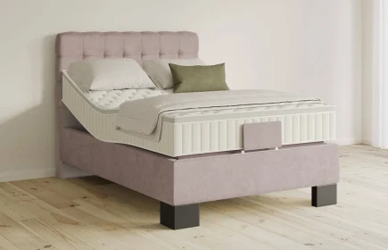 Mozart Boxspringbett Serie 5 Haydn 90x220 elektrisch Samt Blossom Pink H3 Königliche Matratze