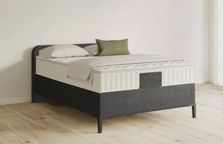 Mozart Boxspringbett Serie 5 Salieri 140x200 Feiner Stoff Carbon Grey H3 Königliche Matratze