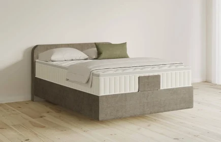 Mozart Boxspringbett Serie 5 Salieri 140x200 Feiner Stoff Dusty Taupe H3 schwebend Königliche Matratze