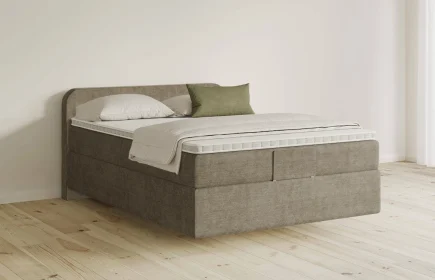 Mozart Boxspringbett Serie 5 Salieri 140x200 Feiner Stoff Dusty Taupe H3 schwebend