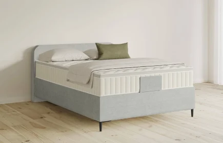 Mozart Boxspringbett Serie 5 Salieri 140x220 Feiner Stoff Lunar Mist H4 Königliche Matratze