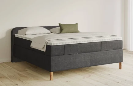 Mozart Boxspringbett Serie 5 Salieri 160x200 Feiner Stoff Carbon Grey H2/H3