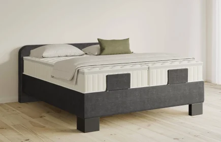 Mozart Boxspringbett Serie 5 Salieri 160x200 Feiner Stoff Carbon Grey H3/H3 Königliche Matratze