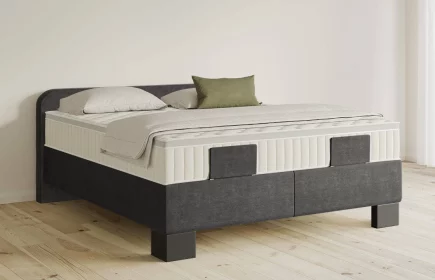 Mozart Boxspringbett Serie 5 Salieri 180x200 elektrisch Feiner Stoff Anthrazit H3/H2 Königliche Matratze