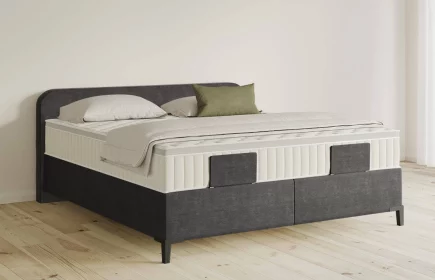 Mozart Boxspringbett Serie 5 Salieri 180x200 elektrisch Feiner Stoff Anthrazit H3/H3 Königliche Matratze