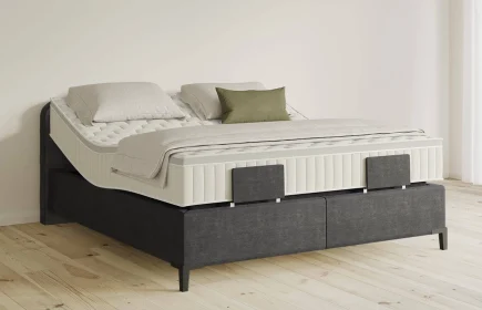 Mozart Boxspringbett Serie 5 Salieri 180x200 elektrisch Feiner Stoff Carbon Grey H3/H3 Königliche Matratze