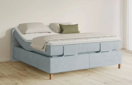 Mozart Boxspringbett Serie 5 Salieri 180x200 elektrisch Feiner Stoff Frosted Azure H3/H2