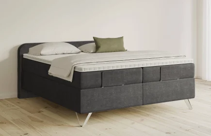 Mozart Boxspringbett Serie 5 Salieri 180x200 Feiner Stoff Carbon Grey H2/H2