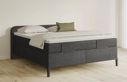 Mozart Boxspringbett Serie 5 Salieri 180x200 Feiner Stoff Carbon Grey H2/H2