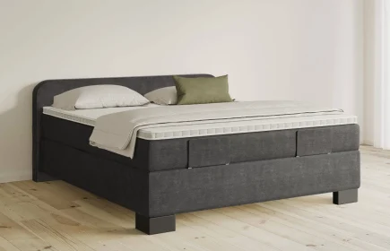 Mozart Boxspringbett Serie 5 Salieri 180x200 Feiner Stoff Carbon Grey H2/H3