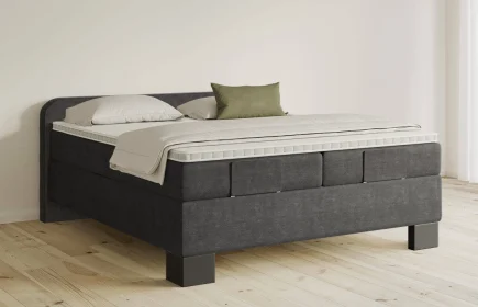 Mozart Boxspringbett Serie 5 Salieri 180x200 Feiner Stoff Carbon Grey H3/H2