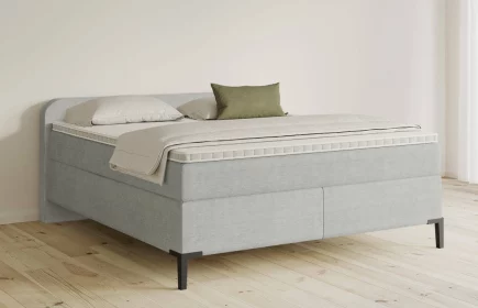 Mozart Boxspringbett Serie 5 Salieri 180x200 Feiner Stoff Silbergrau H2/H3