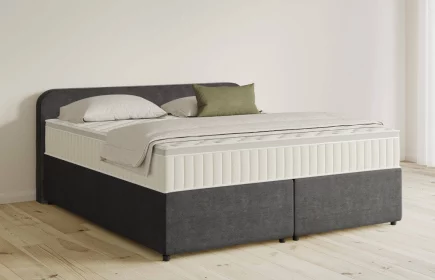 Mozart Boxspringbett Serie 5 Salieri 180x200 mit Bettkasten Feiner Stoff Anthrazit H3/H2 Königliche Matratze