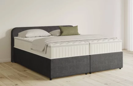 Mozart Boxspringbett Serie 5 Salieri 180x200 mit Bettkasten Feiner Stoff Anthrazit H3/H3 Königliche Matratze