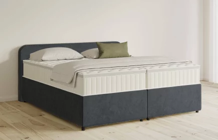 Mozart Boxspringbett Serie 5 Salieri 180x200 mit Bettkasten Samt Anthrazit H3/H3 Königliche Matratze