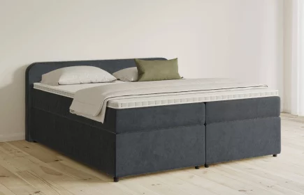 Mozart Boxspringbett Serie 5 Salieri 180x200 mit Bettkasten Samt Anthrazit H4/H3