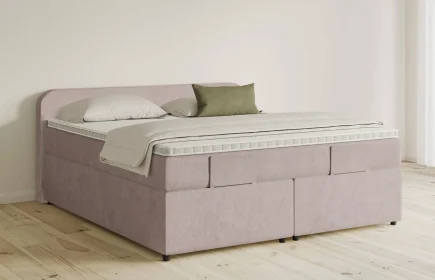 Mozart Boxspringbett Serie 5 Salieri 180x200 mit Bettkasten Samt Blossom Pink H2/H3