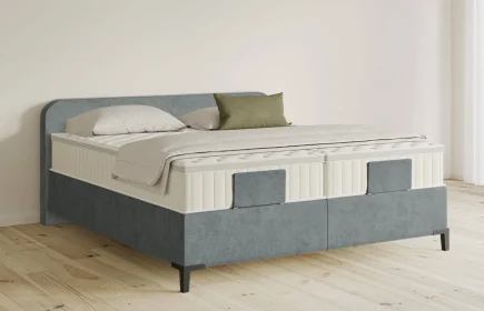 Mozart Boxspringbett Serie 5 Salieri 180x200 Samt Dusty Blues H3/H3 Königliche Matratze
