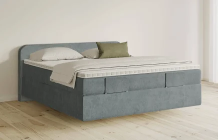 Mozart Boxspringbett Serie 5 Salieri 180x200 Samt Dusty Blues H3/H3 schwebend