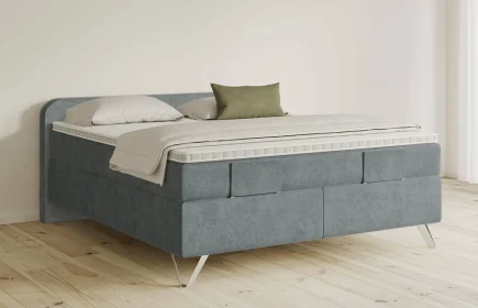 Mozart Boxspringbett Serie 5 Salieri 180x200 Samt Dusty Blues H3/H3