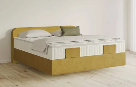 Mozart Boxspringbett Serie 5 Salieri 180x200 Samt Mustard H2/H4 schwebend Königliche Matratze