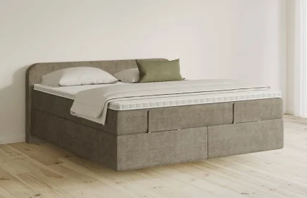Mozart Boxspringbett Serie 5 Salieri 180x220 Feiner Stoff Dusty Taupe H3/H3 schwebend