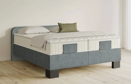 Mozart Boxspringbett Serie 5 Salieri 180x220 Samt Dusty Blues H3/H3 Königliche Matratze