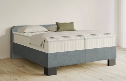 Mozart Boxspringbett Serie 5 Salieri 180x220 Samt Pastellblau H3/H3 Königliche Matratze