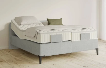 Mozart Boxspringbett Serie 5 Salieri 200x200 elektrisch Feiner Stoff Lunar Mist H3/H3 Königliche Matratze