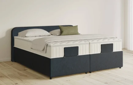 Mozart Boxspringbett Serie 5 Salieri 200x200 mit Bettkasten Samt Night Blue H3/H4 Königliche Matratze
