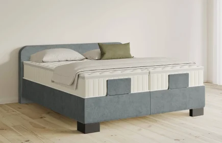 Mozart Boxspringbett Serie 5 Salieri 200x220 Samt Dusty Blues H3/H3 Königliche Matratze