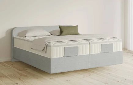 Mozart Boxspringbett Serie 5 Salieri 240x200 Feiner Stoff Lunar Mist H3/H2 schwebend Königliche Matratze