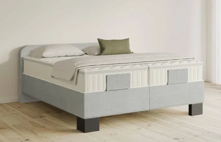 Mozart Boxspringbett Serie 5 Salieri 240x200 Feiner Stoff Lunar Mist H3/H4 Königliche Matratze